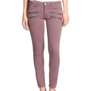 Paige Denim Moto Purple Plum Smoke Edgemont Ultra Skinny Jeans Women's Size 26